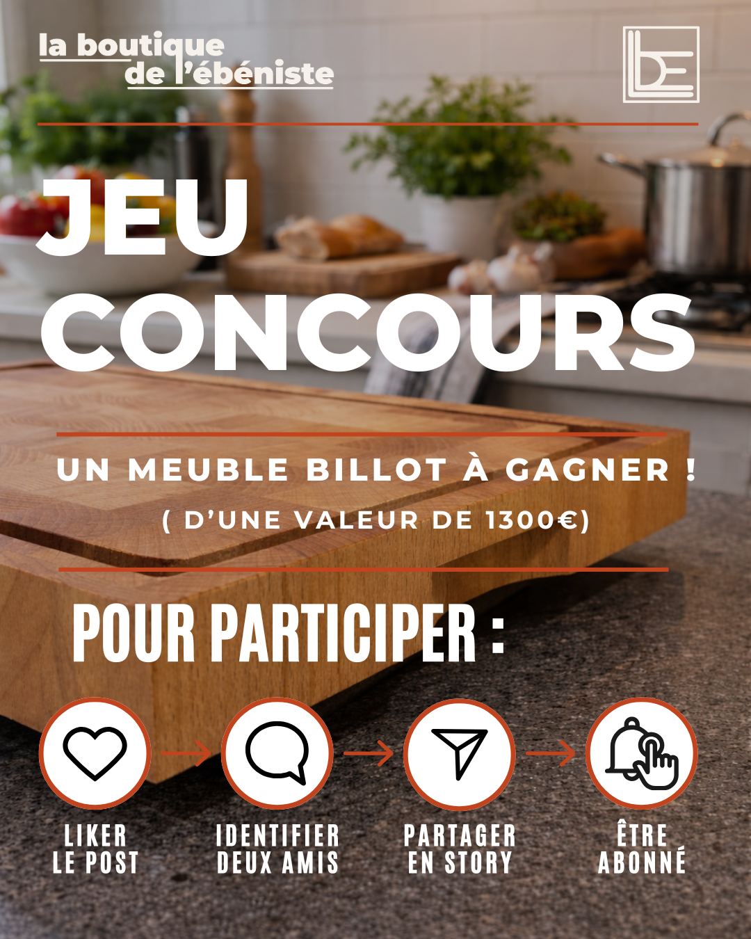 Jeu concours exceptionnel : tentez de gagner un meuble billot