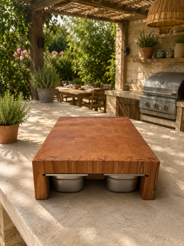 Billot CHEF avec bacs inox intégrés