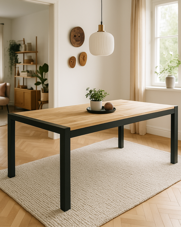 Table à manger rallonge papillon – vue de face – La Boutique de l'Ébéniste