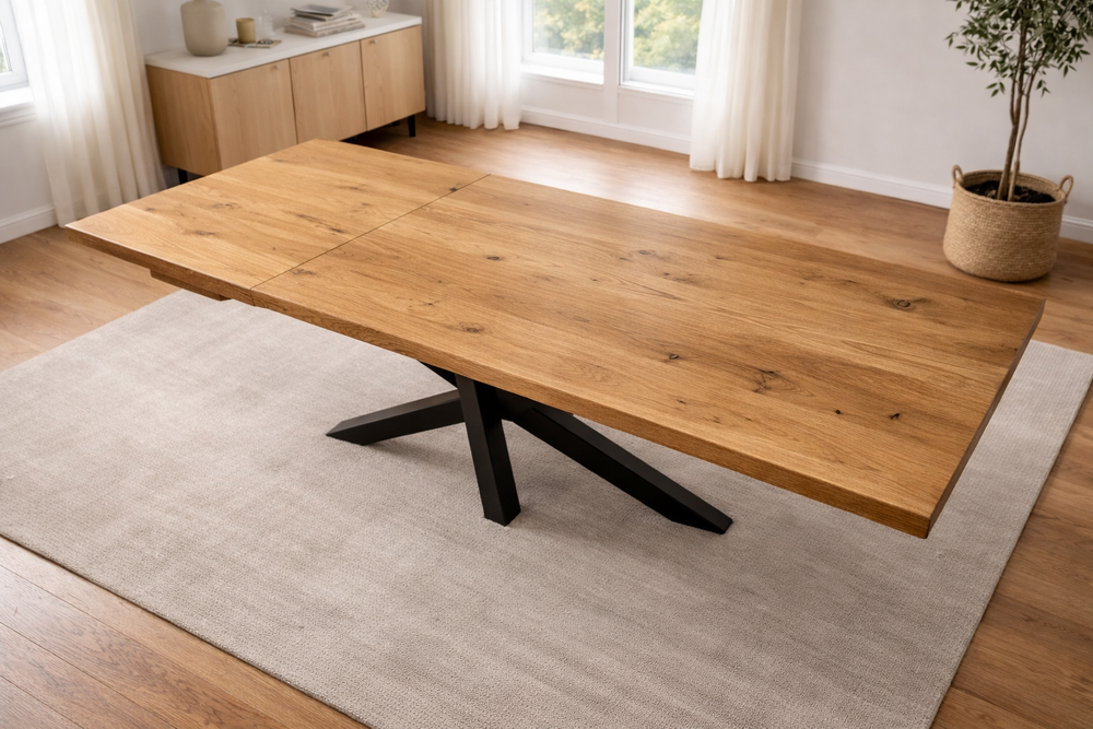Table à rallonge - VAYSSE – vue de face – La Boutique de l'Ébéniste