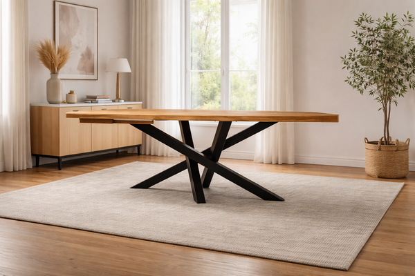 Table à rallonge - VAYSSE – vue de profil – La Boutique de l'Ébéniste