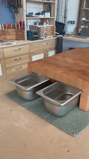 Billot CHEF avec bacs inox intégrés